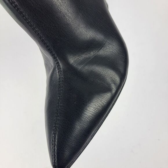 Open Edit Erik Knee High Wedge Boots Faux leather Black Size 8M - Picture 8 of 15